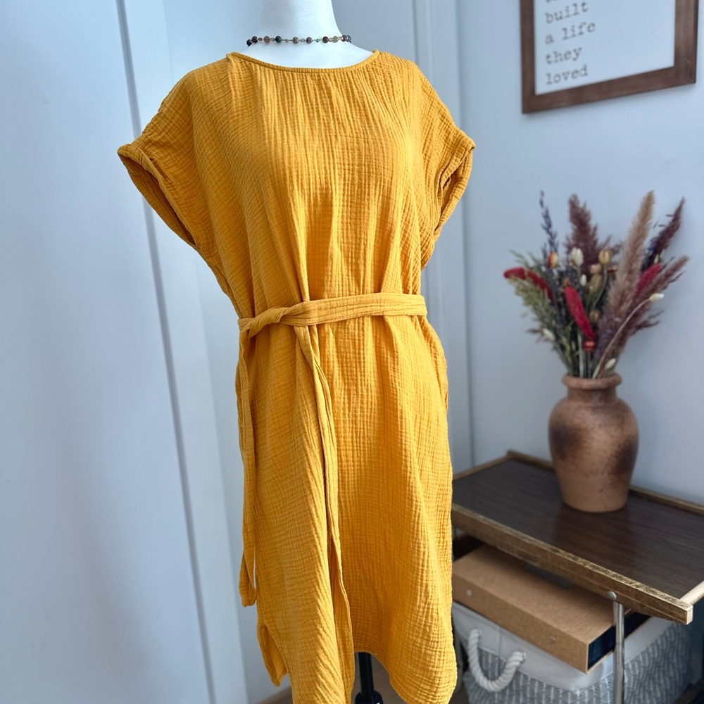 Banana Republic: Yellow Cotton Gauze Dress